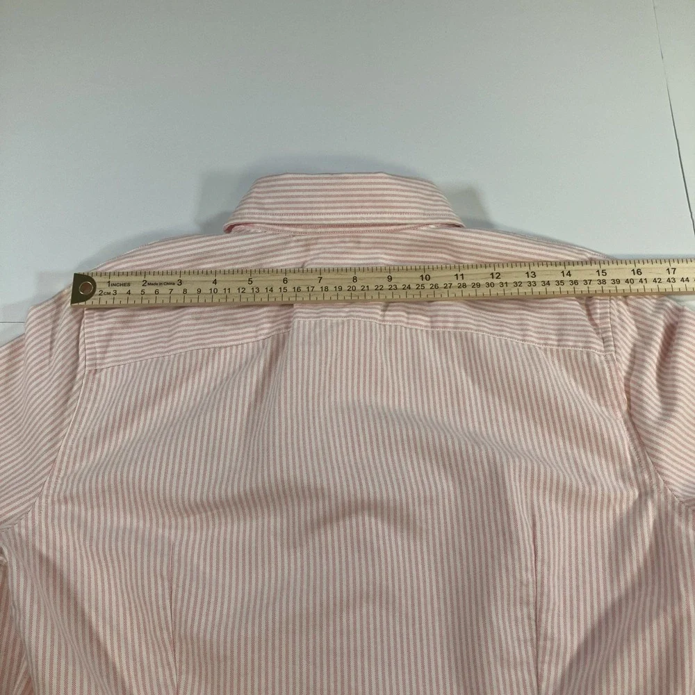Polo Ralph Lauren Men's Medium Classic Striped Oxford Shirt Pink White
